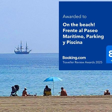 On The Beach! Frente Al Paseo Maritimo, Parking Y Piscina Malaga Exterior photo